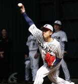 松山、大勢が投球練習