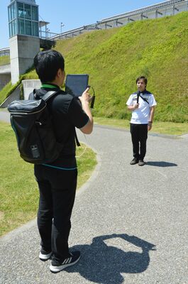 城址公園で行われた「Ｕ＠りんくす」のライブ配信