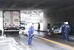 軽トラックとトラックが衝突した事故現場＝25日午後２時５分、宇都宮市上横倉町（画像は一部加工しています）
