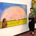 花や仏像テーマに60点　壬生で洋画家中川さん個展　９日まで