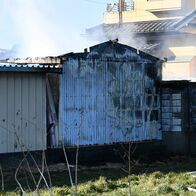 大田原で物置から出火