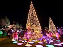 りんどう湖で春のイルミ　那須