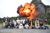 大迫力の爆破　栃木・岩船山