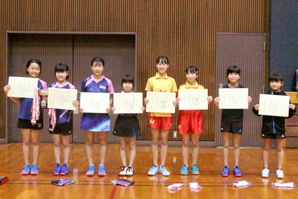 女子ダブルスの入賞者
