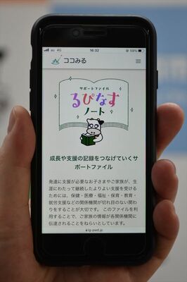 サポートアプリ「ココみる」の画面