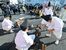 伝統の鍛冶技法を披露した「ふいご祭り」＝８日午前10時30分、足利市福富新町