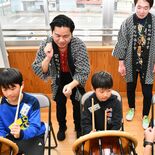 伝統のお囃子に触れてみて　大田原・紫塚小で授業、「お囃子保存会」が講師