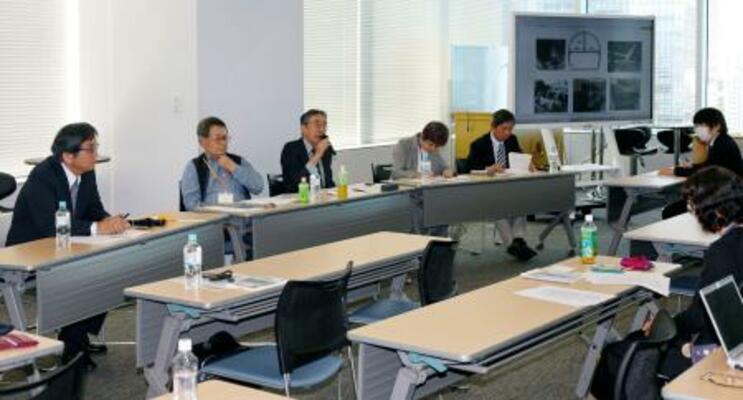 　尼崎ＪＲ脱線事故から２１年となるのを前に開かれた「組織罰を実現する会」の集会＝１１日午後、東京都千代田区