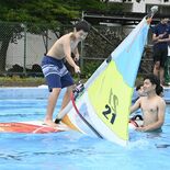 海なし県でマリンスポーツできるとは... 日光の落合中3年生、プールで…