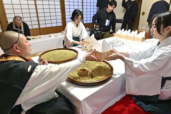 節分会に向けて準備が進む福升作り