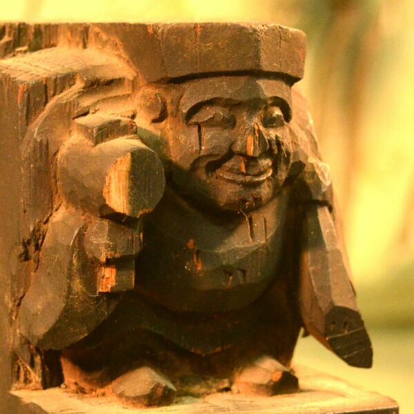 23-1137 大黒天木像江戸中期