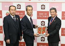 特産イチゴ 子どもたちに