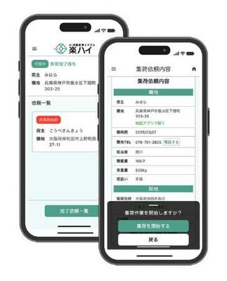 AI自動配車アプリ「楽ハイ」のデモ画面