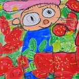 青木信弥ちゃん（高根沢）大賞　下野教育美術展・幼保の部　絵画「いちごだ…