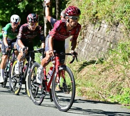 日本人最高位の８位に入ったブリッツェンの武山＝熊本県内