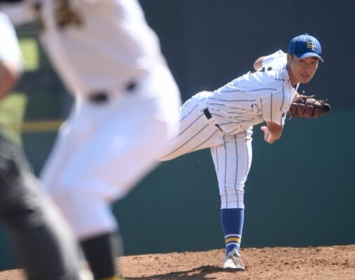 ８回を１失点に抑えた青藍泰斗の主戦・長嶋