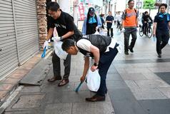 オリオン通り周辺で清掃活動