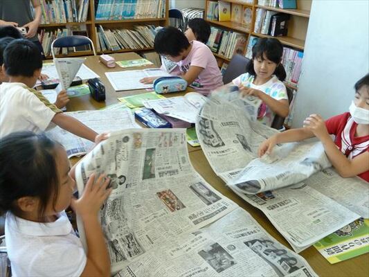 記事作成に挑戦／大田原市両郷中央小