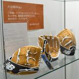大谷グラブ、市役所に展示　小山市が19日正午まで