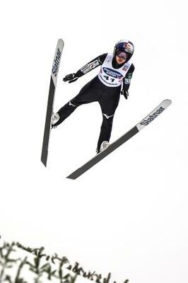 　Ｗ杯ジャンプ女子第２６戦での高梨沙羅の飛躍＝ヒンツェンバッハ（共同）