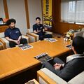 宇都宮ブレックス・田臥主将らが市町表敬　25～26年シーズンの活動報告　「Bプレミアでも優勝を」