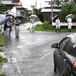 塩谷の道路を「現場検証」　見形町長ら、スクールバス停留所付近などを視察