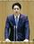　北海道議会で北海道電力泊原発３号機の再稼働について答弁する鈴木直道知事＝２８日午後１時４３分
