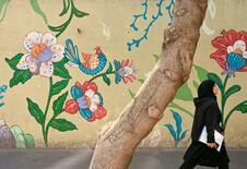 テヘラン、美しい花や鳥の壁画が市民癒やす