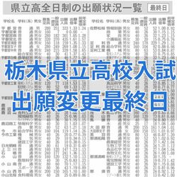 栃木県立高校入試　2025年度出願変更締め切り　最終の学校・学科別倍率は？【一覧あり】