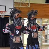 創立150周年をみんなでお祝い　日光の轟小　児童らが保存会と獅子舞共演