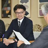 開幕戦前に知事へ意気込み　バレーボール新Ｖリーグのレーヴィス栃木　目指すは「五輪選手の輩出」