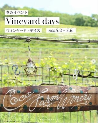 ココ・ファーム・ワイナリーの「ヴィンヤード・デイズ」フライヤーデザイン