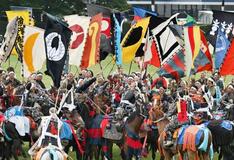 甲冑まとい騎馬武者疾走、福島