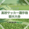 【速報】高校サッカー栃木大会決勝　矢板中央が３連覇　宇都宮短大付に２ー１