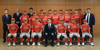 全国選抜野球 市長に出場報告