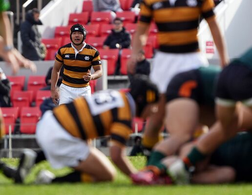 チームを初の３回戦進出に導いた慶応志木の浅野主将＝１日の東福岡戦、花園ラグビー場