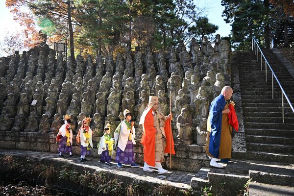 祥雲寺で行われた五百羅漢完成式典