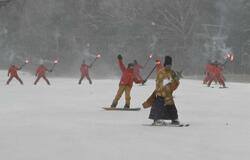神職もお見事シュプール