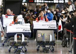 日本選手団が凱旋帰国