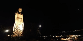 11月はオレンジリボン・児童虐待防止推進キャンペーン！平和観音がオレンジ色にライトアップ