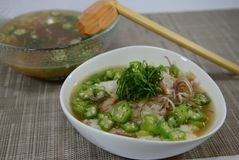 ＜オクラ入り冷や汁＞とろみが味にアクセント