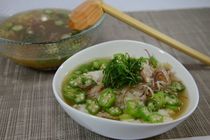 ＜オクラ入り冷や汁＞とろみが味にアクセント