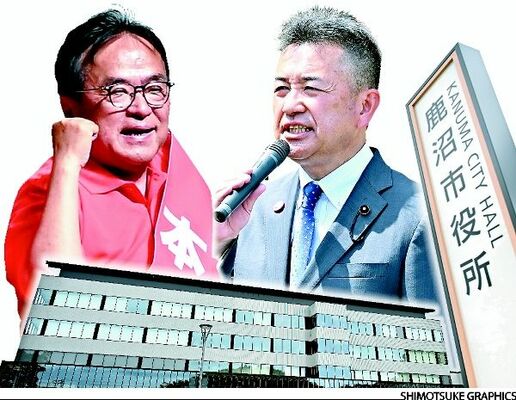 一騎打ちが濃厚な松井正一氏（右）と小林幹夫氏