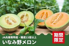 糖度13度以上！　今年も兵庫県産「いなみ野メロン」（青肉・赤肉）の予約…