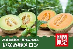 糖度13度以上！　今年も兵庫県産「いなみ野メロン」（青肉・赤肉）の予約販売開始。