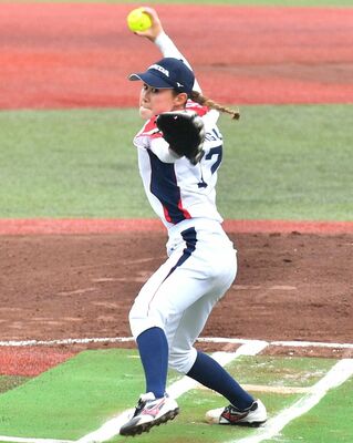 7回途中2失点と好投したホンダの新宮=清原球場