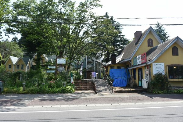 1982年に那須高原りんどう湖ファミリー牧場向かいに出店したグッズ店とレストラン＝那須町