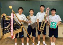 全国大会で男子総合優勝に輝く全員の力を結集して栄冠を獲得