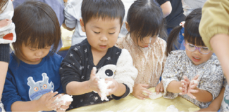 食育をテーマに鏡餅作り