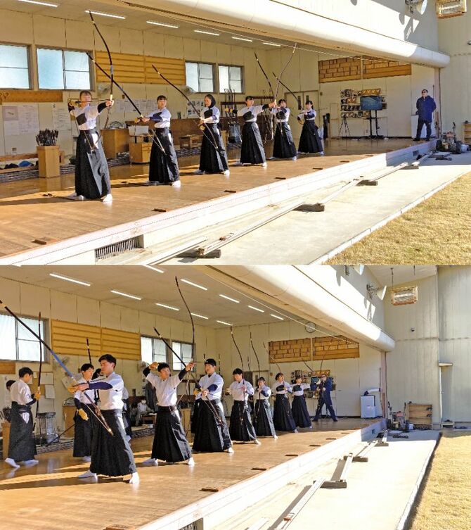 静寂のなかにも、一矢一矢に集中する気迫と鋭い矢の音が響きます